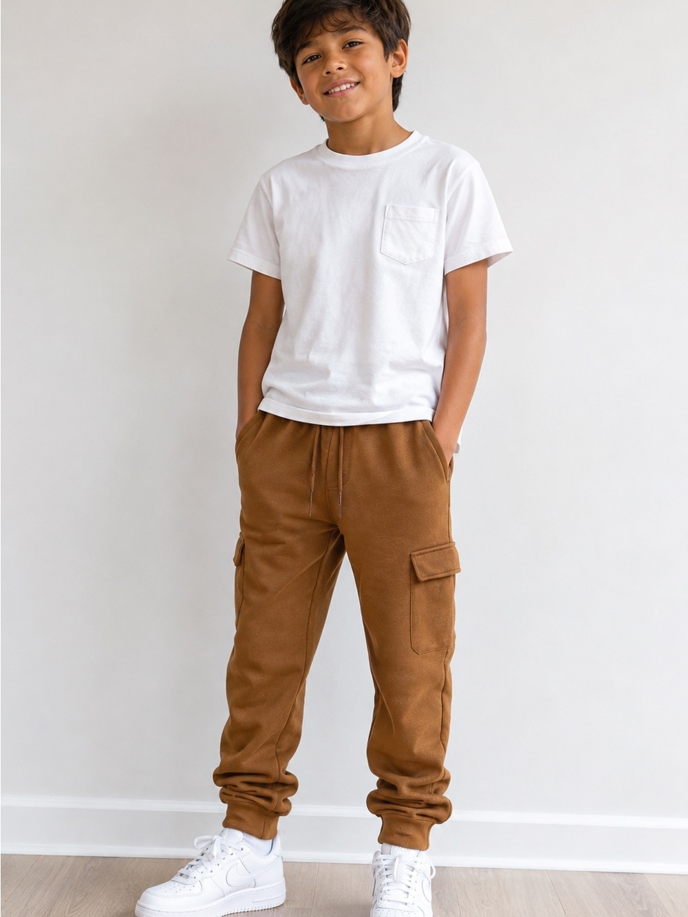Brooklyn Cloth Cargo Jogger Sweatpants | Brown | Size Small
